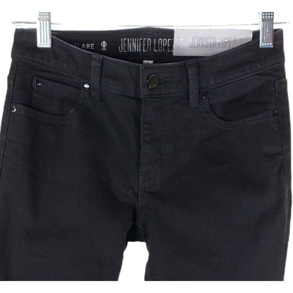 Jennifer Lopez NEW Mid Calf Jeans Size 2 Slim Kick Flare Mid Rise 28x24.5 Onyx - Picture 2 of 9